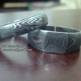 Custom Damascus Steel Anniversary Rings