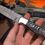 Damascus steel skinning knife