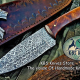 Custom Handmade Damascus Steel Hunting Skinning Knife