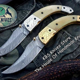 Custom Handmade Damascus Steel Folding Pocket Knives ( Deal )