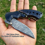 Custom Handmade Damascus Blade EDC Folding Pocket Knife With Pocket Clip