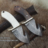Damascus Mini Guthook Knifes