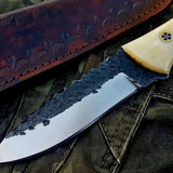Custom Handmade Hammered 1095 High Carbon Steel Hunting Skinning Knife
