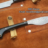 Outdoor Edge Knife Sets – 3-Piece Damascus Steel Hunting Kit with Buffalo Horn Handles