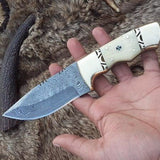 Custom Handmade Damascus Steel Hunting/Skinning Knife