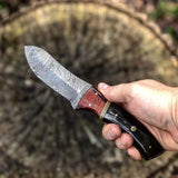 Custom Handmade Twist Damascus Steel Hunting Skinning Knife