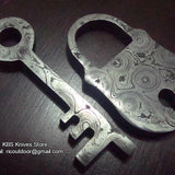 DAMASCUS OLD LOCK and KEY PENDANTS