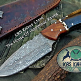 Custom Handmade Damascus Steel Skinning Knife