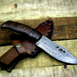 Custom Handmade Damascus Steel Raindrop Hunting/Skinning Knife