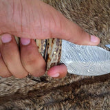 Handmade Damascus Gut Hook Knife