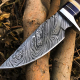 New Custom Handmade Damascus Steel Hunting Skinning Knife