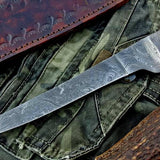 Handmade Damascus Steel Fillet Boning Knife with Antler Horn and Damascus Bolster Handle