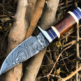 New Custom Handmade Damascus Steel Hunting Skinning Knife