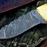 Custom Handmade Twist Damascus Steel Skinner Knife