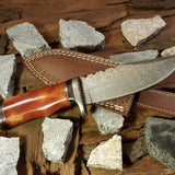 Custom Handmade Hunting Knife with Damascus Steel Blade