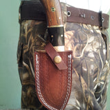 Fixed Blade Guthook Knife - 1095 High Carbon Steel & Rosewood/Buffalo Horn Handle
