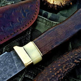 Custom Handmade Damascus Steel Hunting Skinning Hunting Knife