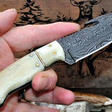Custom Handmade Damascus Steel Guthook Skinning Knife