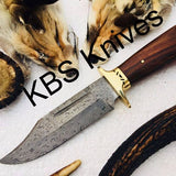 New Custom Handmade Raindrop Pattern Welded Damascus Steel Hunting Knife