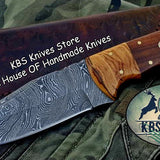 Custom Handmade Twist Damascus Steel Hunting Skinning Knife
