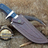 Stealth Hunter Custom Handmade Damascus Fixed-Blade Hunting Knife for Hunters 10 Inches KBS Knives Store