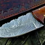 Custom Handmade Damascus Steel Hunting Skinning Knife