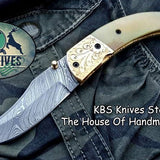 Custom Handmade Damascus Steel Folding Pocket Knife
