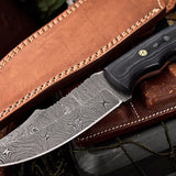 Custom Handmade Hunters Knife with Damascus Steel Blade