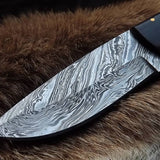 Custom Handmade Twister Damascus Steel Hunting Skinning Knife