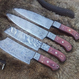 Damascus Hand Made Kitchen Knives Set