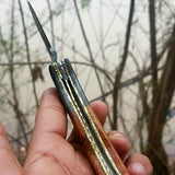 Custom Handmade Damascus Steel Blade EDC Folding Pocket Knife