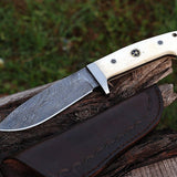 Damascus steel handmade skinning knife