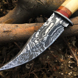 New Custom Handmade Damascus Steel Hunting Skinning Knife
