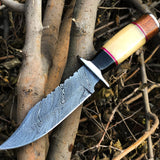 New Custom Handmade Damascus Steel Hunting Knife