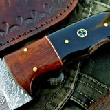 Custom Handmade Damascus Steel Hunting Skinning Knife