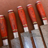 Hand Made Damascus Kitchen Knives Set