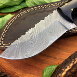 Full Tang Custom Handmade Damascus Steel Hunting Skinning Knife