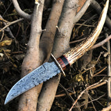 New Custom Handmade Damascus Steel Hunting Skinning Knife