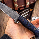 Damascus steel handmade skinning knife