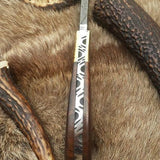 Custom Handmade Skinner Blade with Engraved Rosewood Handle