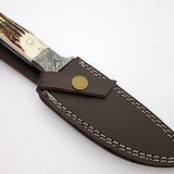 Damascus steel fire twist hunting knife