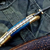Custom Handmade Damascus Steel Folding Pocket Knife