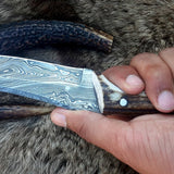 Damascus Narrow Blade Knife