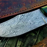 Custom Handmade Damascus Steel Hunting Skinning Camping Knife