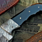 Custom Handmade Damascus Steel Hunting Skinning Knife