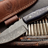 Custom Handmade Twist Damascus WIDE Deer - Elk Hunting Skinner EDC Knife