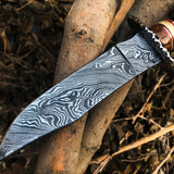 New Custom Handmade Damascus Steel Hunting Skinning Knife
