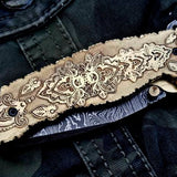 Custom Handmade Damascus Steel Folding Pocket Knife