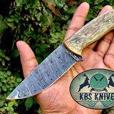 Custom Handmade Damascus Steel Skinning Knife