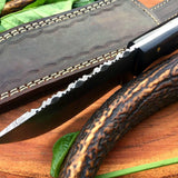 Full Tang Custom Handmade Damascus Steel Hunting Skinning Knife